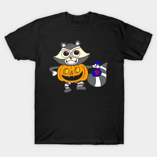 Halloween pictures on t-shirt for kids raccoon T-Shirt